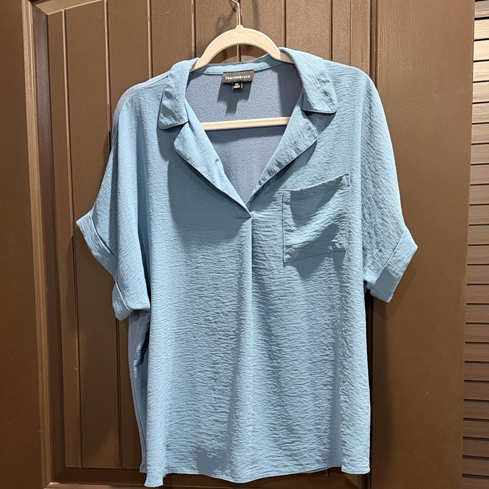 Elegant Light Blue Women's Blouse